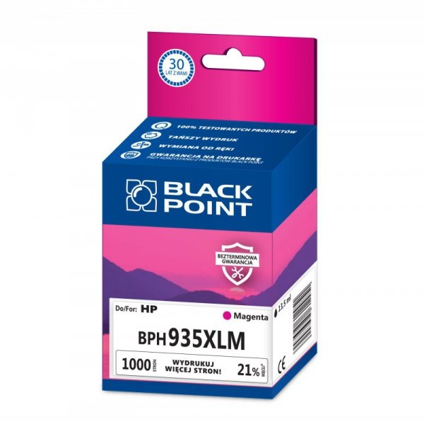 Black Point tusz BPH935XLM zastępuje HP C2P25AE, czerwony