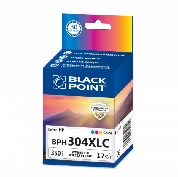 Black Point tusz BPH304XLC zastępuje HP N9K07AE (304XL),żółty
