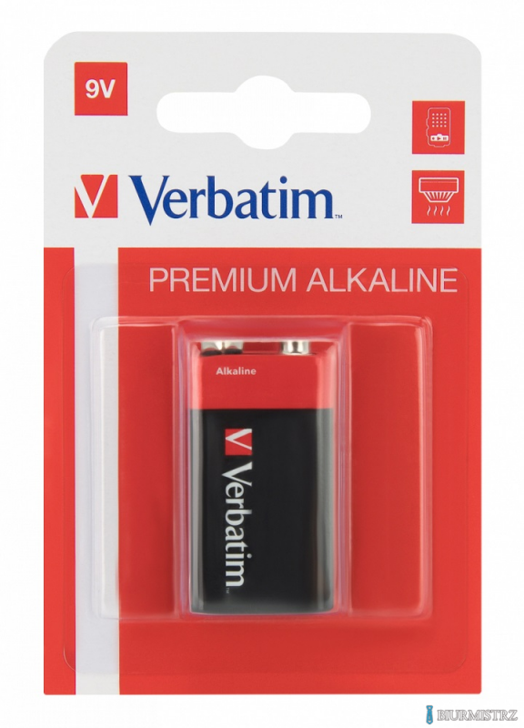 Bateria VERBATIM ALKALICZNE 9V BLISTER 1szt. 49924