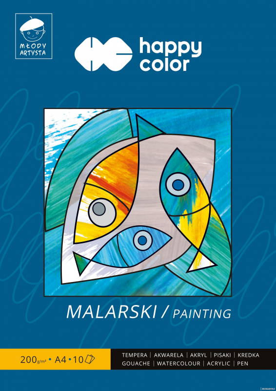 Blok malarski Młody Artysta, A4, 10 ark, 200g, Happy Color HA 3720 2030-M10