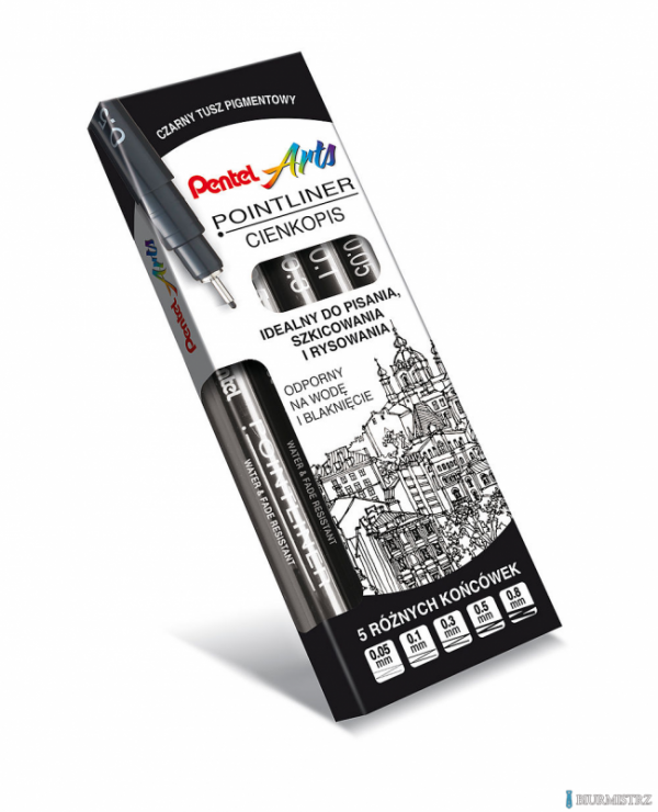 Cienkopis kalibrowany POINTLINER czarny S20P-5A 0,5mm PENTEL