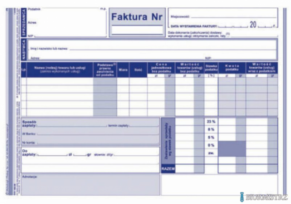 100-3E Faktura VAT A5 wielokopia MICHALCZYK i PROKOP