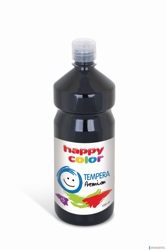 Farba tempera Premium 1000ml, czarny, Happy Color HA 3310 1000-9