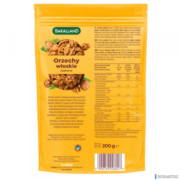 Orzechy włoskie 200g BAKALLAND