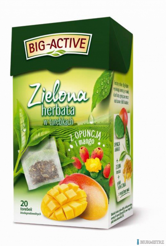 Herbata BIG-ACTIVE OPUNCJA-MANGO zielona 20 kopert/34g