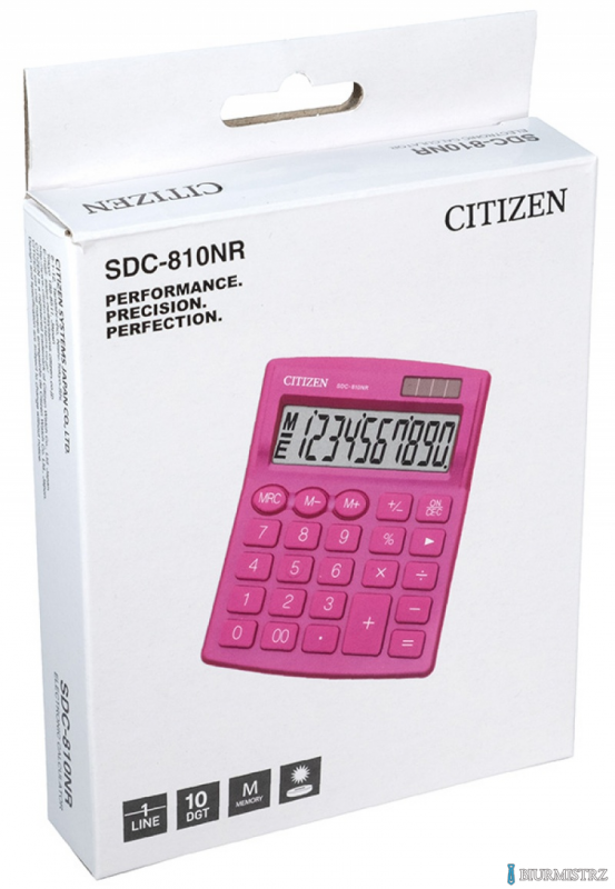 Kalkulator biurowy CITIZEN SDC-810NRPKE, 10-cyfrowy, 127x105mm, różowy