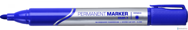 Marker permanentny RYSTOR RMP-1 niebieski, okrągła końcówka 432-002