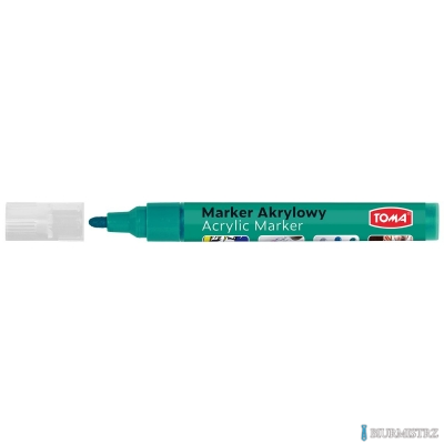 Marker akrylowy, fibrowa końcówka okrągła 2-5mm,  zielony TO-402 Toma