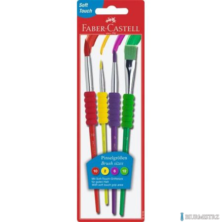 Pędzle szkolne z miękkim uchwytem 4szt. 481600FC FABER-CASTELL