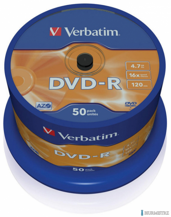 Płyta DVD-R VERBATIM CAKE (50) Matt Silver 4.7GB x 16  43548