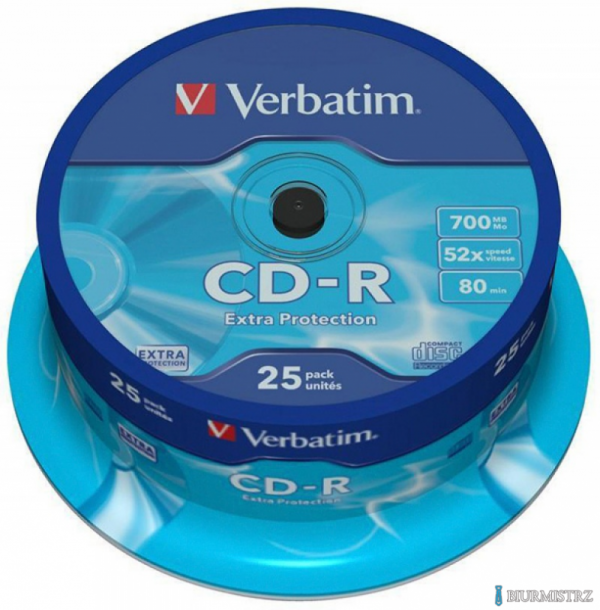 Płyta CD-R VERBATIM CAKE (25) Extra Protection 700MB x52  43432