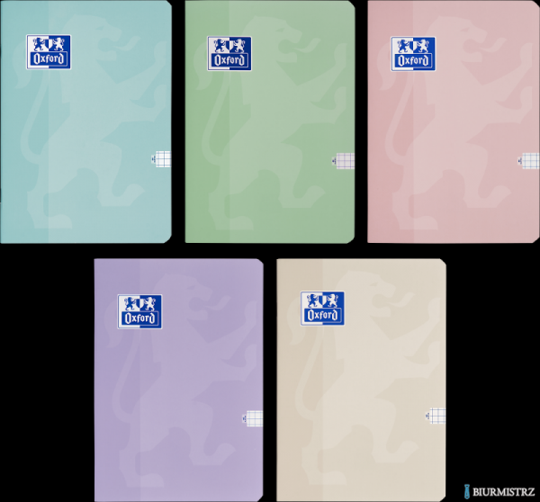 Zeszyt Oxford Touch Pastelowy A4 60 kartek 90 g kratka 5x5 mm 400175353