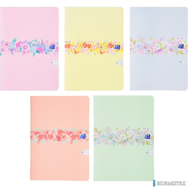 Zeszyt Oxford Flowers A4 60 kartek kratka 5x5 mm Mix 400181451