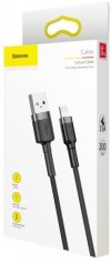 KABEL USB-A -> Lightning / iPhone Baseus Cafule CALKLF-CG1 200cm Apple 1.5A CZARNO-SZARY W OPLOCIE