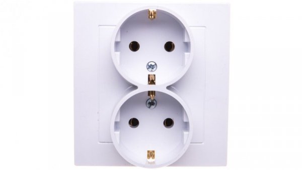 AS Gniazdo podwójne z/u Schuko białe GP-2GS/00