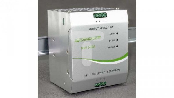 Zasilacz impulsowy KSE 24024M 230/ 24VDC 10A 240W na szynę DIN, Uzas: 96-264VACVAC, Ta70, 18924-9988