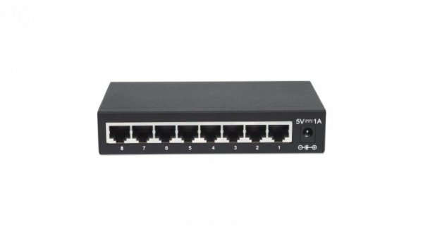 Switch Gigabit 8x 10/100/1000 Mbps RJ45 Desktop Metalowy