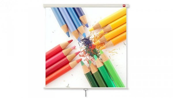 Ekran projekcyjny do zawieszenia na suficie lub ścianie AVTEK WALL STANDARD 200 (sufitowy, ścienny rozwijane ręcznie 200 x 200 c