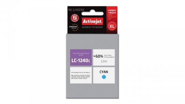 Tusz Activejet AB-1240CNX (zamiennik Brother LC1240C/1220C Supreme 12 ml niebieski)