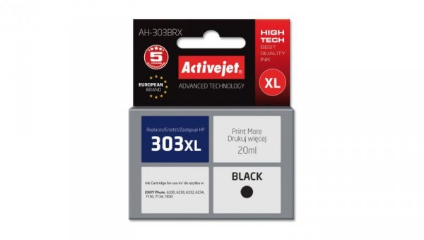 Tusz Activejet AH-303BRX (zamiennik HP 303XL T6N04AE Premium 20ml czarny)