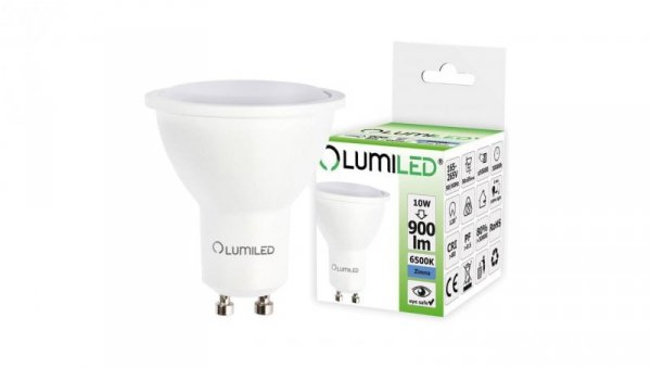 Żarówka LED GU10 10W = 80W 900lm 6500K Zimna 120 LUMILED