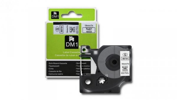 Qoltec Taśma do DYMO D1 45803, 45808 19mm x 7m Biała/Czarny nadruk
