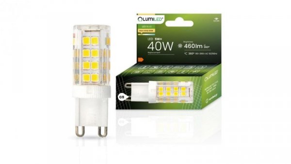 Żarówka LED G9 KAPSUŁKA 5W = 40W 460lm 3000K Ciepła 360 LUMILED