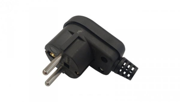 Wtyczka kątowa 2P+Z unischuko IP20 250V~ 16 A czarna 24031