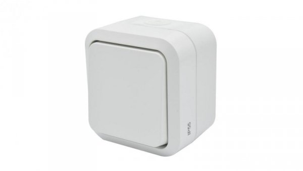 Łącznik zwierny dzwonek pojedynczy natynkowy Aqua Pro IP55 biały 60222