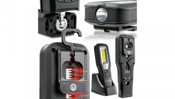 Latarka warsztatowa inspekcyjna COB LED everActive WL-600R 10W 550 lumenów IP54 z magnesem powerbank