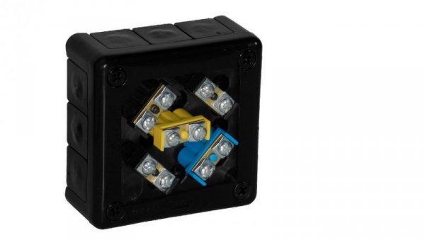 Puszka natynkowa z zaciskami 12 wlotów VIPLAST VP-41 CZARNA IP55 98x98x42mm 041-55