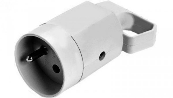 Gniazdo 315-01 z uchem z uziemieniem 2P+Z 16A 250V IP20 BIAŁA VIPLAST 315-01