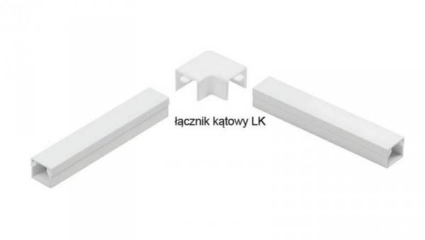 Osprzęt do listew elektroinstalacyjnych, łącznik kątowy BIAŁY LK 14x14 (1szt.)