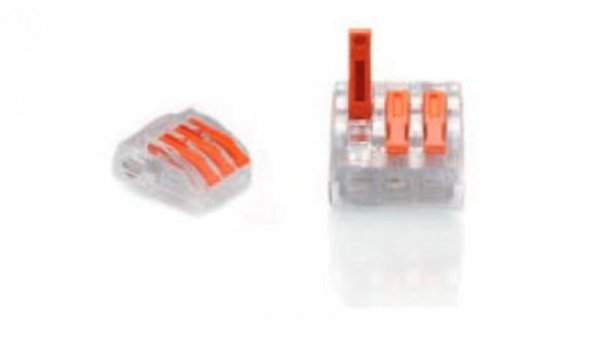 ZŁĄCZKA DO PRZEWODÓW ZATRZASKOWA 0,2-4,0mm2 PC-233 3GNIAZDA (50szt.)