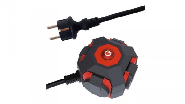 Przedłużacz warsztatowy kostka Outdoor Heavy Duty Power Globe IP44 H07RN-F 3G1,5 mm2, 1,4 m 34103