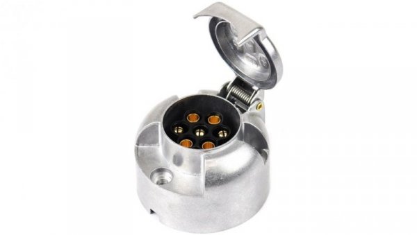 Gniazdo przyczepowe 7-pin 12V aluminium na kabel