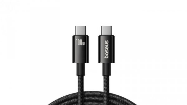 Kabel Baseus Tungsten Gold USB-C 3.2 / USB-C 3.2 100W 4K 60Hz 1.5m - czarny