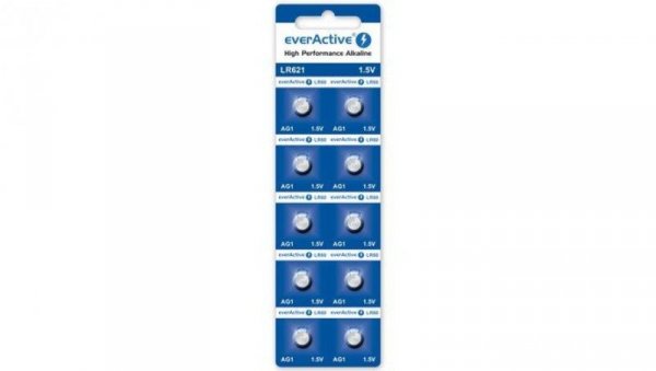 10 x bateria alkaliczna mini everActive AG1 G1 LR621 LR60