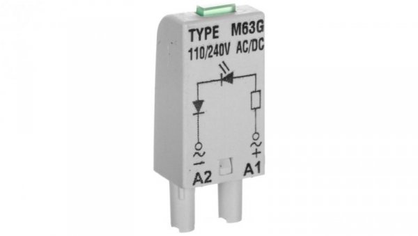 Moduł sygnalizacyjny L (dioda: LED zielony) 110-230 V AC/DC M63G szary 854854