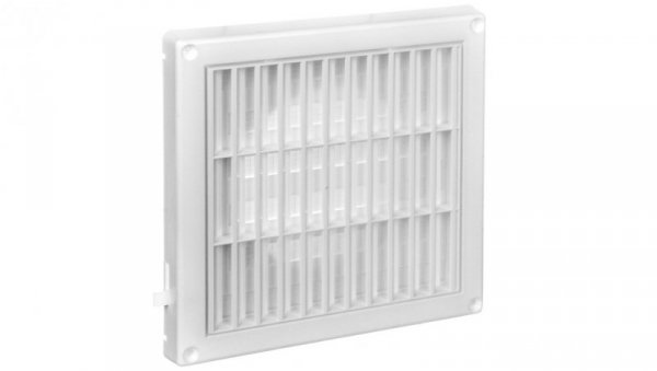 Kratka wentylacyjna 165x165mm fi 100mm biała żaluzja+sznurek T55