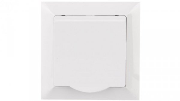 PREMIUM Gniazdo pojedyncze z/u 16A 250V z klapką IP44 białe GPT-16 PrH