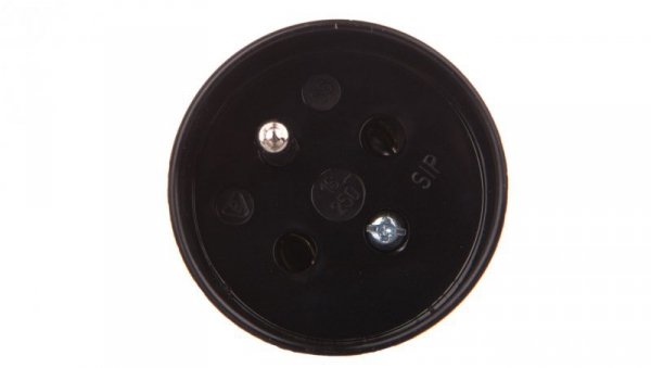 Gniazdo proste S 6 16 A 2P+Z 250V czarne 32-12102.07P01