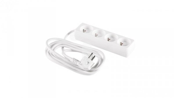 Przedłużacz 4-gniazda z/u 3m /H05VV-F 3G1/ biały PM-BW-4G-30