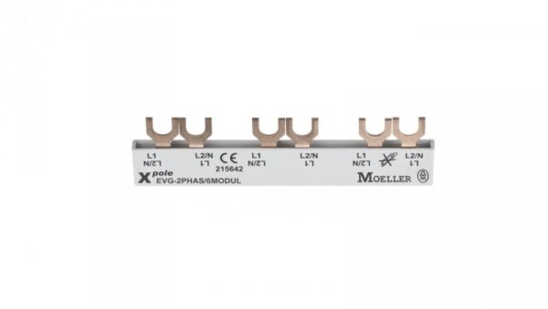 Szyna łączeniowa 2P 63A 10mm2 widełkowa (6 mod.) EVG-2PHAS/6MODUL 215642