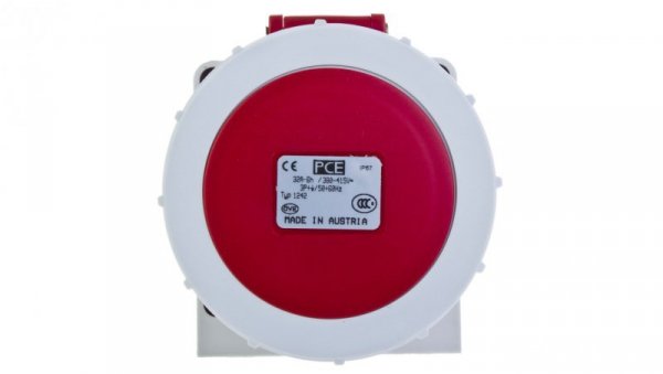 Gniazdo stałe 32A 4P 400V czerwone IP67 /bez dławnicy/ 1242-6