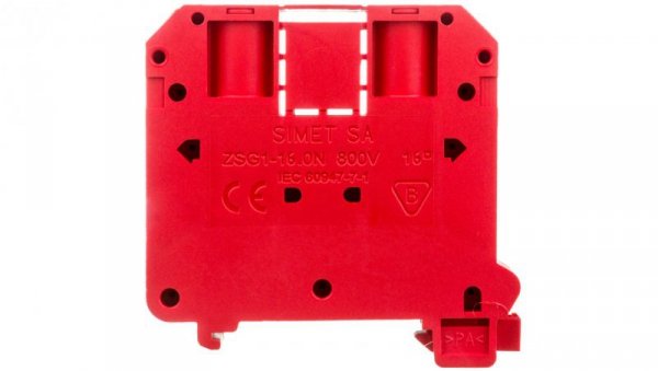 Złączka szynowa 2-przewodowa 16mm2 czerwona NOWA ZSG 1-16.0Nc 11621311
