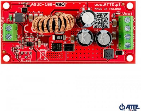 PRZETWORNICA DC/DC ATTE ASUC-100-480-OF MODUŁ DC/DC Vin 10...30VDC, Vout 48VDC, Pout 100W