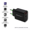 Qoltec Ładowarka sieciowa | 18W | 5-12V | 1.5-3A | USB typ C PD |       USB QC 3.0 | Czarna