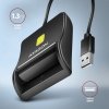 AXAGON CRE-SM3N Czytnik kart identyfikacyjnych USB, 1.3m kabel