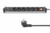 Digitus Listwa zasilająca biurowa 45° 6 gniazd, 2xUSB-A 1xUSB-C (5V/3,4A) możliwość obrotu o 180°, aluminiowa, z zaciskiem na bl